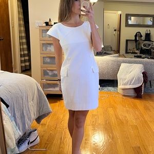 Vintage Courrèges Faux Croc White Mini Dress
